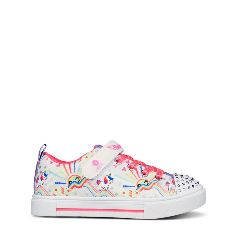 Kids Skechers Sneakers | Twinkle Toes Sparks Unicorn Sunshine Youth White/Multi