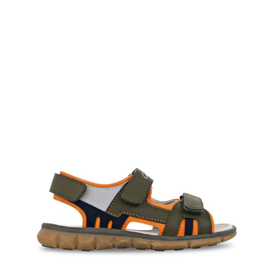 Kids Grosby Sandals | Greyson Khaki/Orange