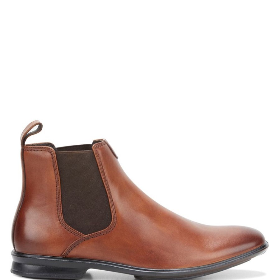 Mens Hush Puppies | Chelsea Tan Burnish