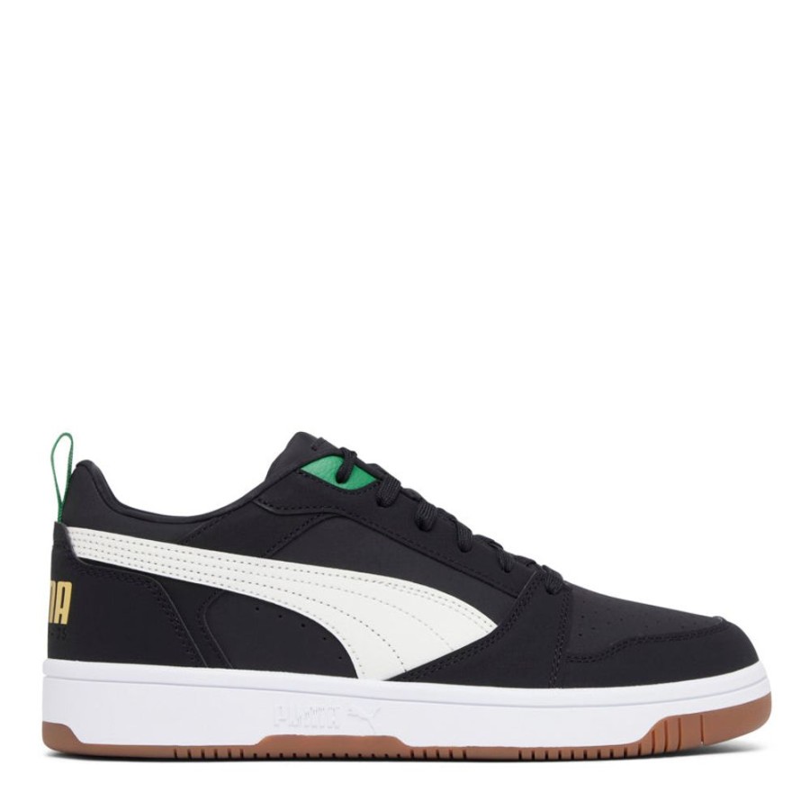 Mens Puma | Rebound V6 Low Black/White