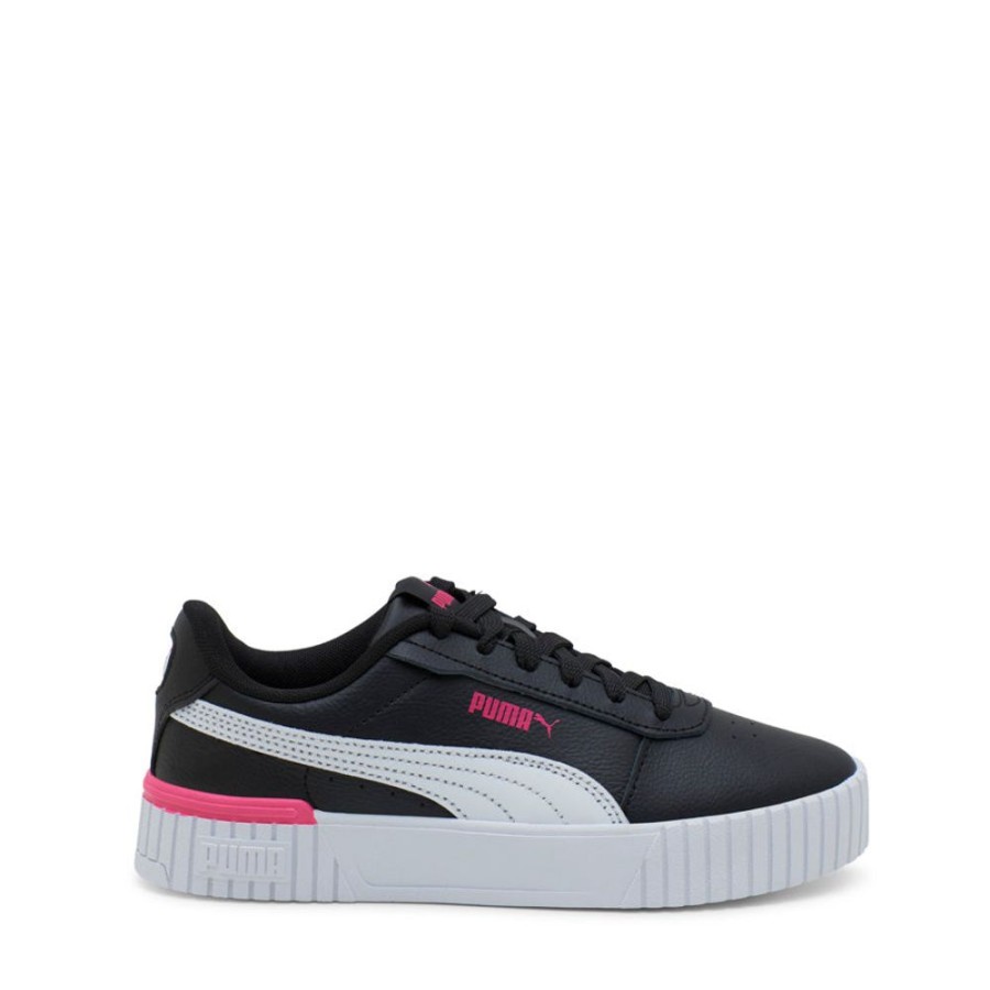 Kids Puma Sneakers | Carina 2.0 Jnr Black/White/Pink