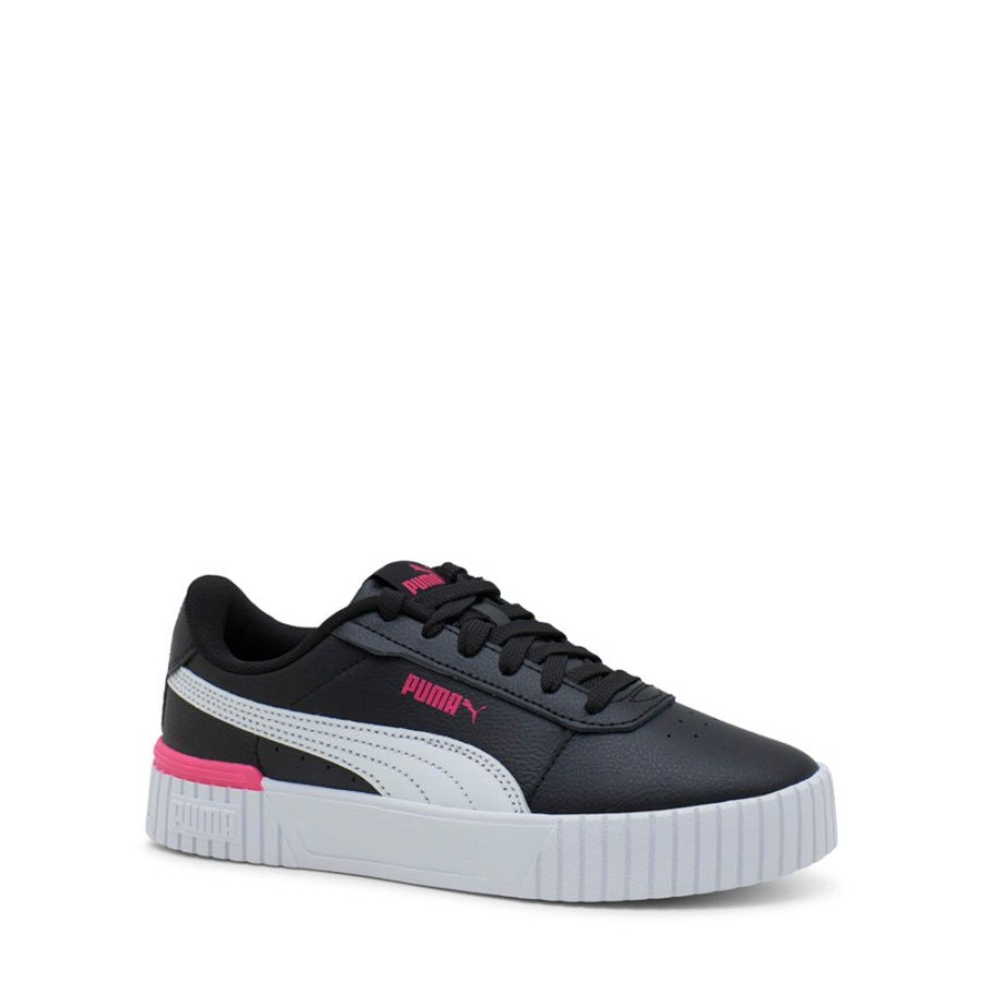 Kids Puma Sneakers | Carina 2.0 Jnr Black/White/Pink