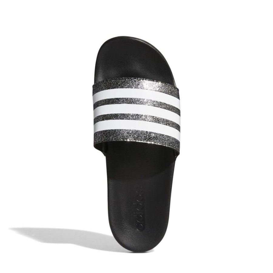 Kids Adidas Slides & Beach Sandals | Adilette Comfort Black/White/White