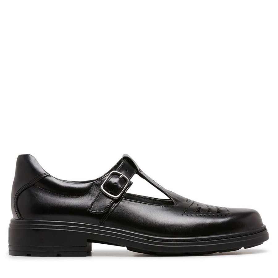 School Clarks | Ingrid Senior Black Hi-Shine