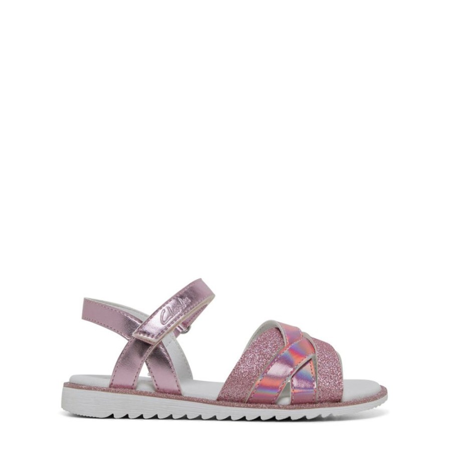 Kids Clarks Sandals | Yulia Pink Metallic