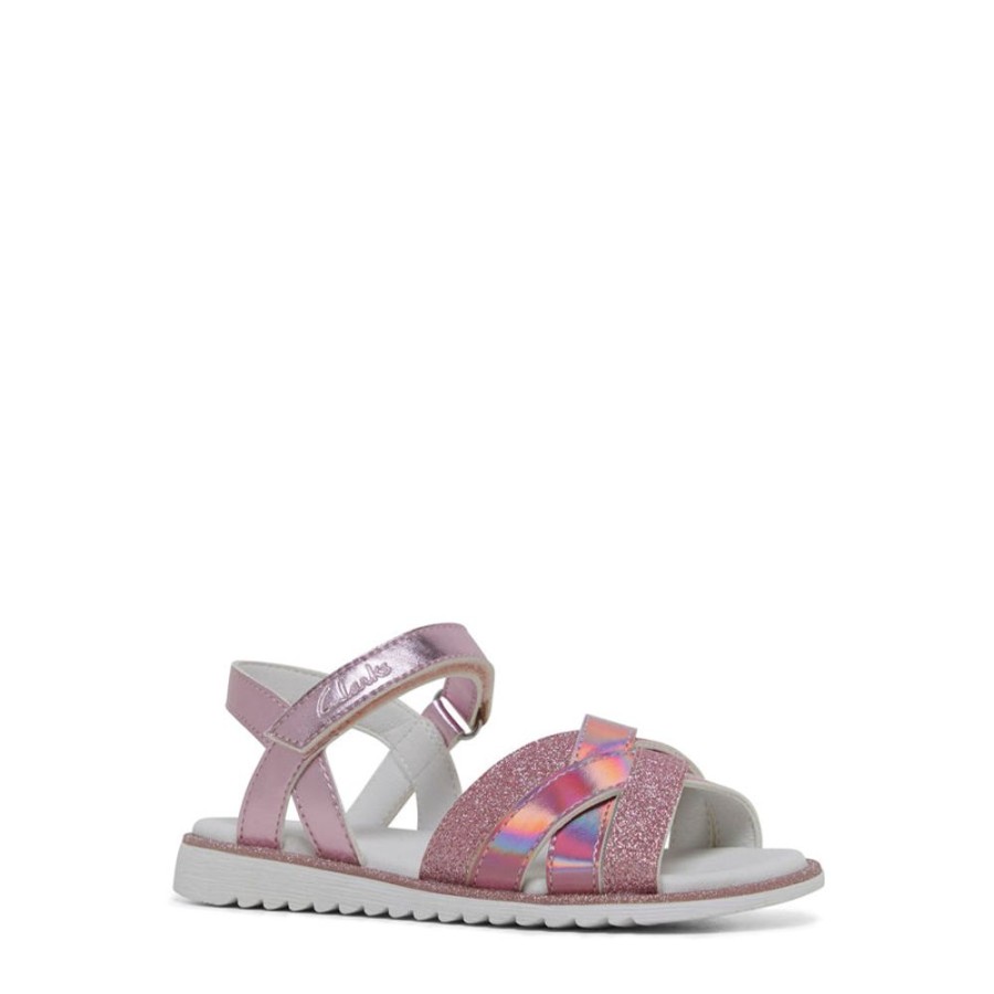 Kids Clarks Sandals | Yulia Pink Metallic