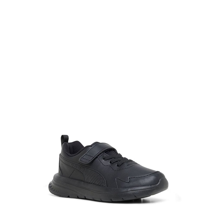 Kids Puma Sneakers | Evolve Run Black Sl Self Fastening Pre-School Black/Black