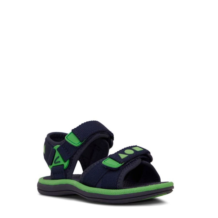 Kids Clarks Sandals | Finn Navy/Green