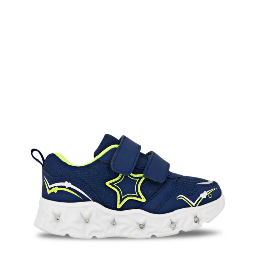 Kids Lightning Bolt Sneakers | Joaquin Navy/Lime