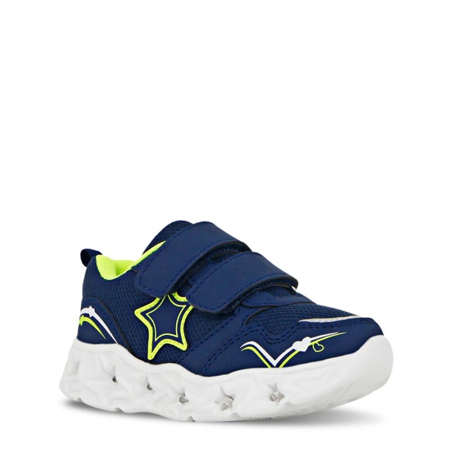 Kids Lightning Bolt Sneakers | Joaquin Navy/Lime