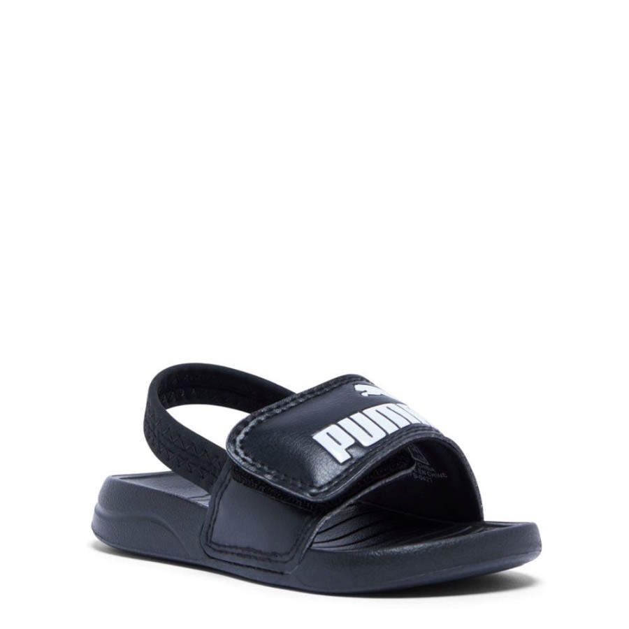 Kids Puma Slides & Beach Sandals | Popcat 20 Infant Black/White