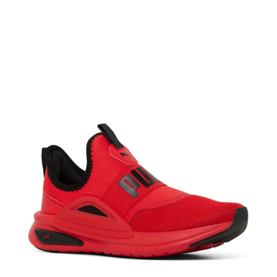 Kids Puma Sneakers | Softride Enzo Evo Slip On Jnr Black/Red