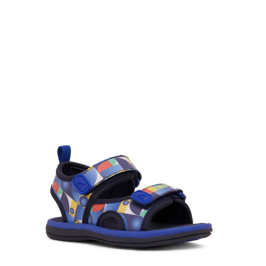 Kids Clarks Sandals | Fisher Navy Multi Block