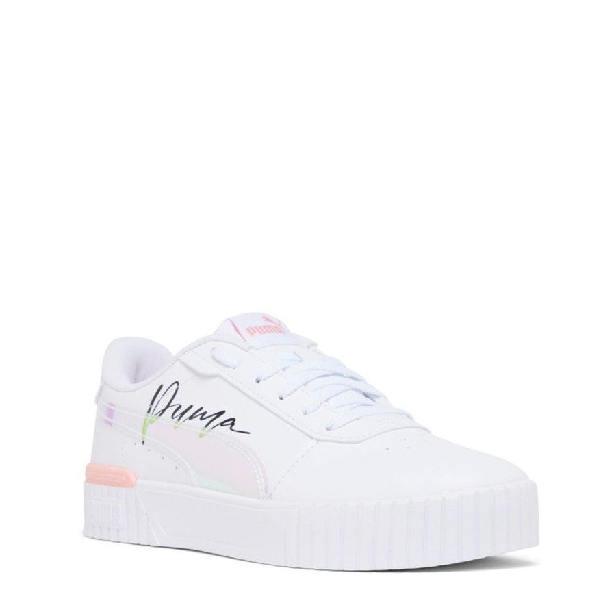 Kids Puma Sneakers | Carina 2.0 Crystal Wings Jnr White/Peach