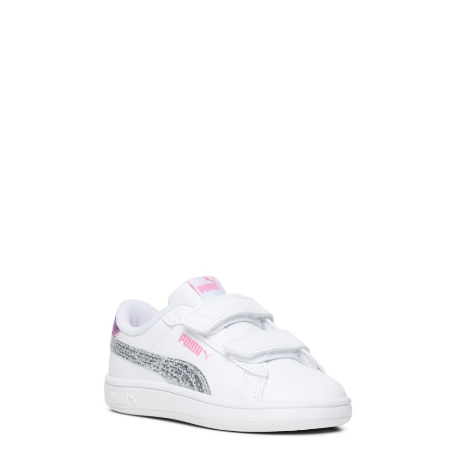 Kids Puma Sneakers | Smash 3.0 L Star Glow V Inf White/Silver