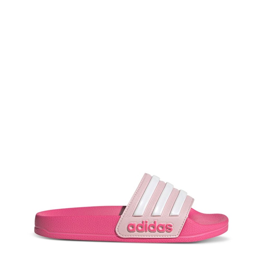 Kids Adidas Slides & Beach Sandals | Adilette Shower Clear Pink/White/Pink