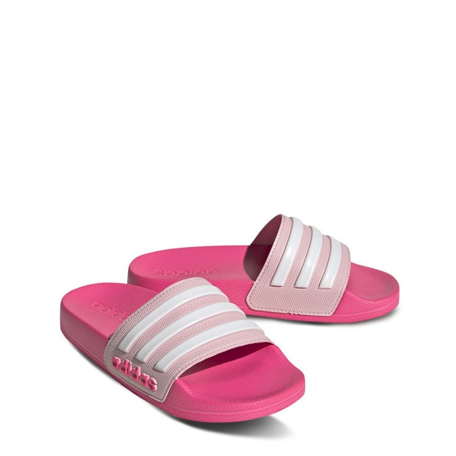 Kids Adidas Slides & Beach Sandals | Adilette Shower Clear Pink/White/Pink