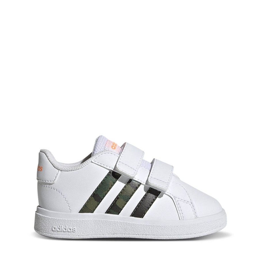 Kids Adidas Sneakers | Grand Court 2.0 Self-Fastening Infant White/Orange