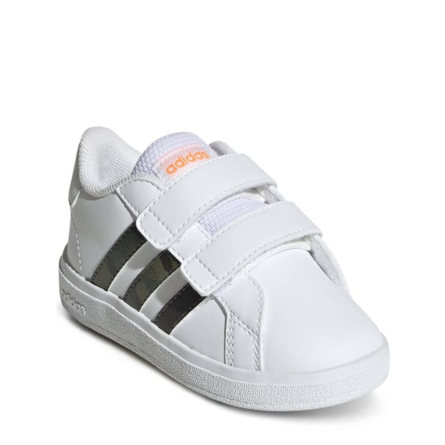 Kids Adidas Sneakers | Grand Court 2.0 Self-Fastening Infant White/Orange