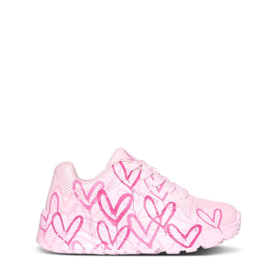 Kids Skechers Sneakers | Uno Lite-Spread The Joy Pink Multi