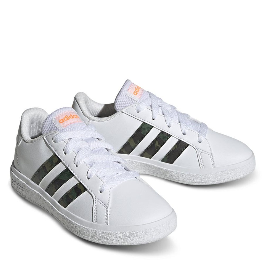 Kids Adidas Sneakers | Grand Court 2.0 K G White/Orange