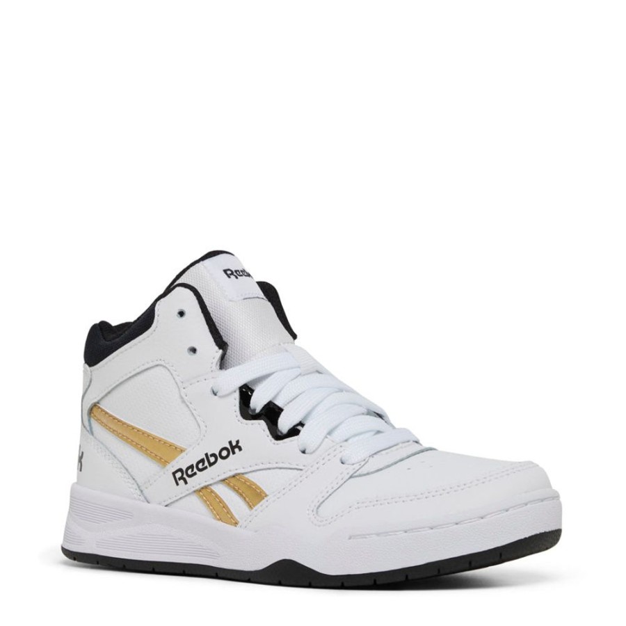 Kids Reebok Sneakers | Bb4500 Court White/Black/Gold Met.