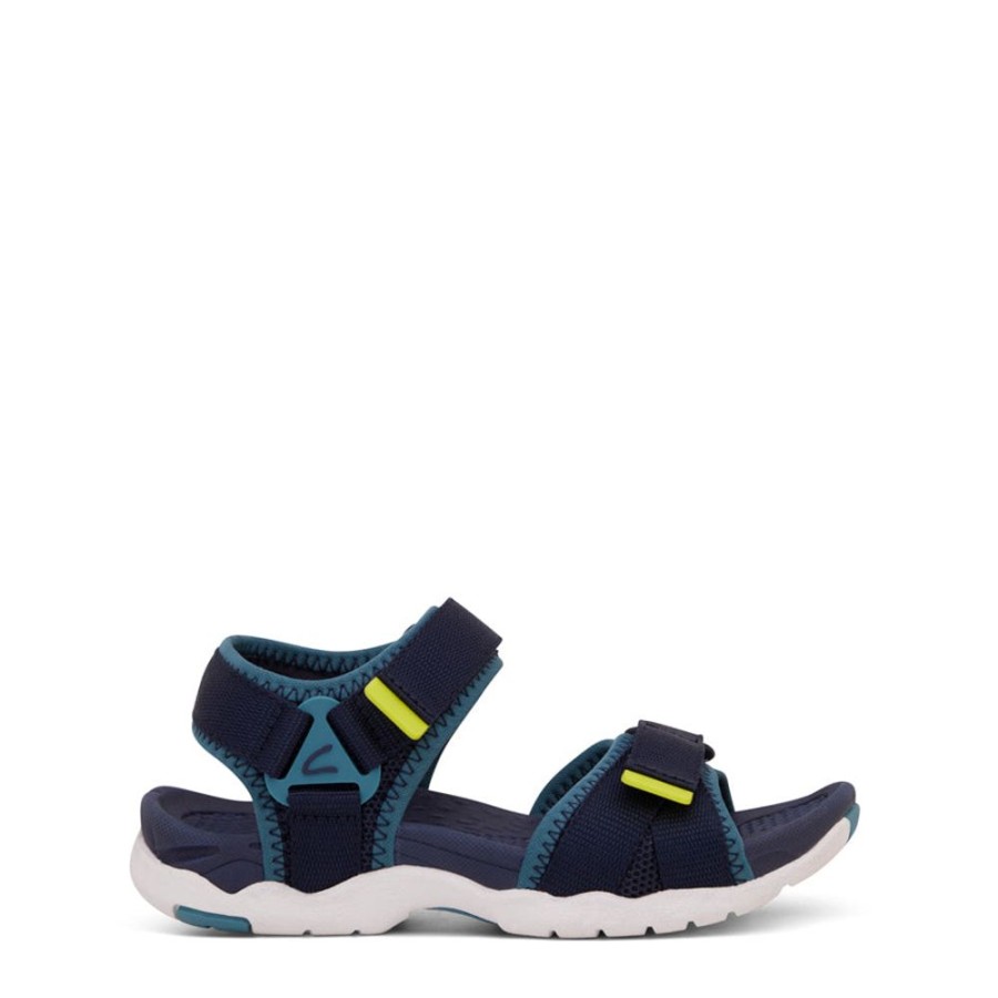 Kids Clarks Sandals | Theo Navy/Light Teal