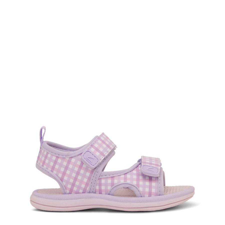 Kids Clarks Sandals | Florence Lilac Gingham