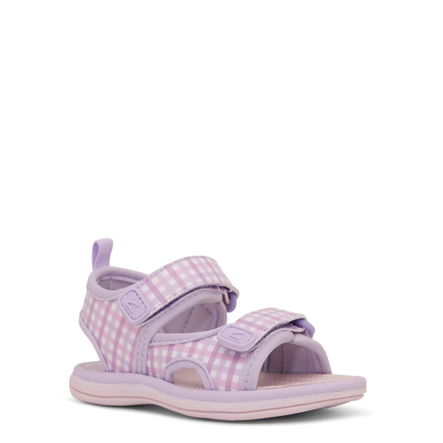 Kids Clarks Sandals | Florence Lilac Gingham