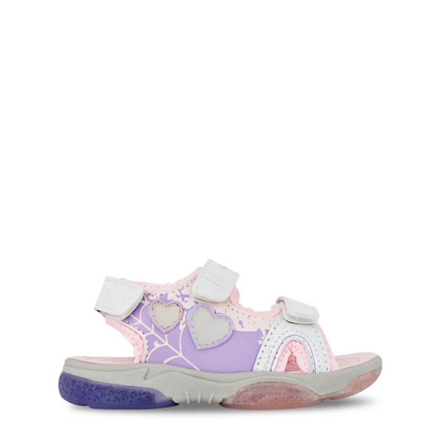 Kids Lightning Bolt Sandals | Aaliyah White/Purple