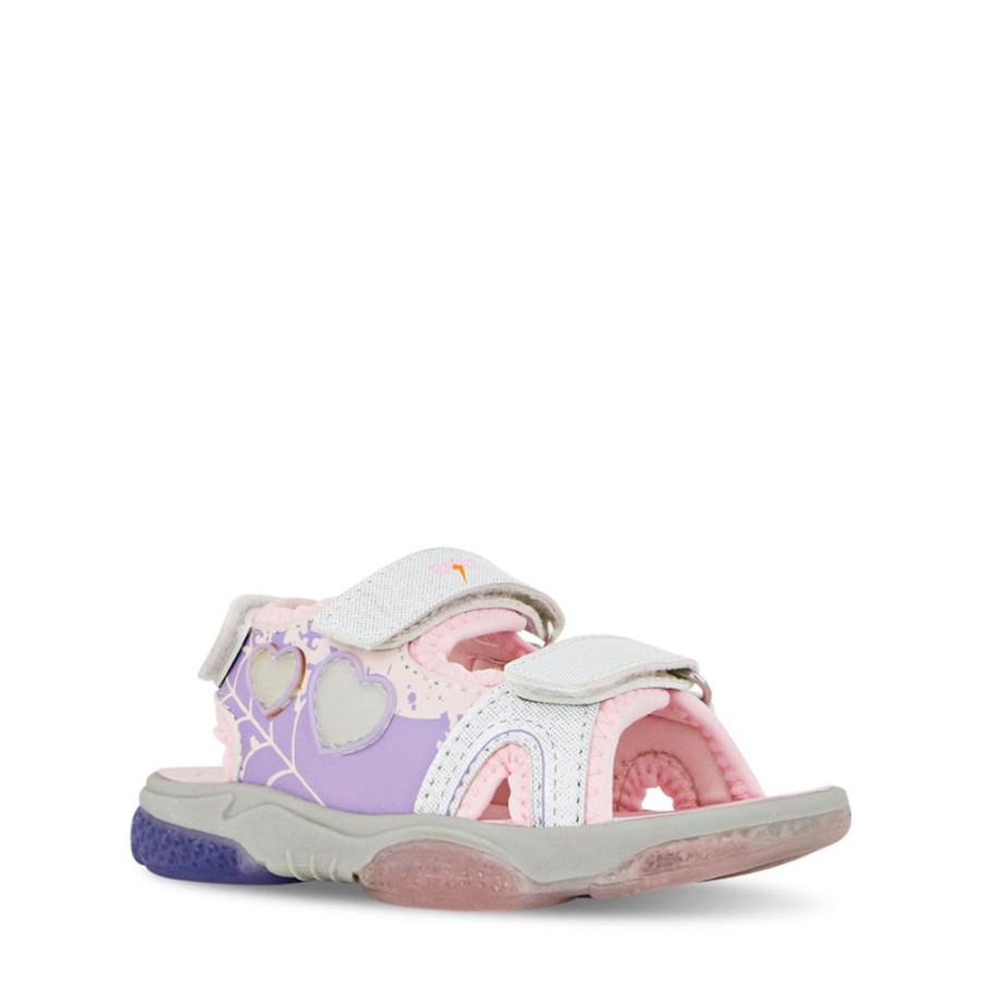 Kids Lightning Bolt Sandals | Aaliyah White/Purple