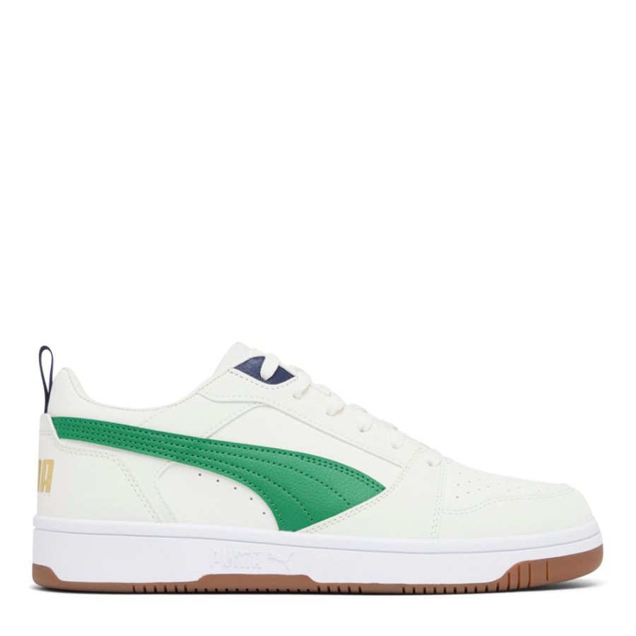 Mens Puma | Rebound V6 Low Green/White