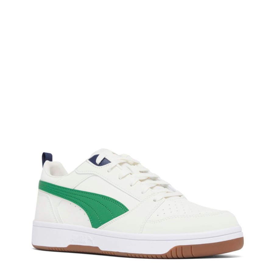 Mens Puma | Rebound V6 Low Green/White