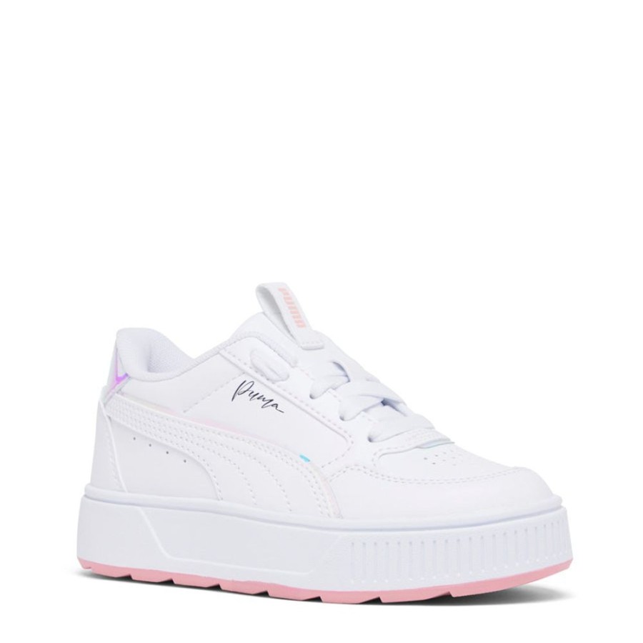 Kids Puma Sneakers | Karmen Rebelle Crystal Wings P White/Peach