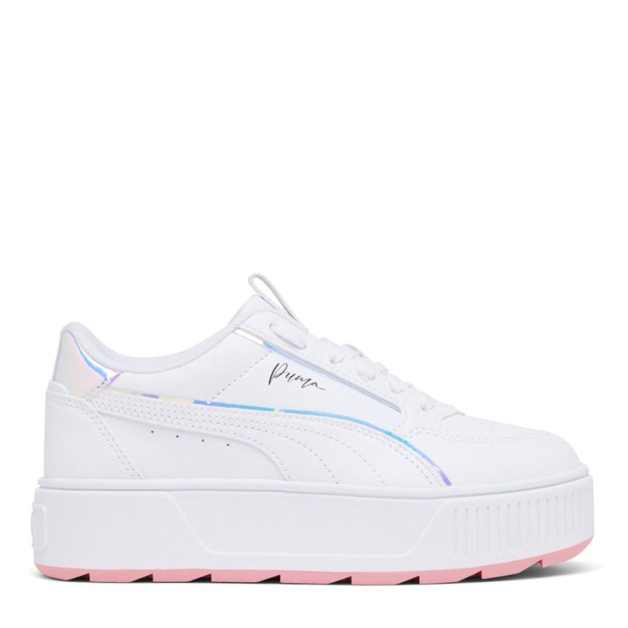 Kids Puma Sneakers | Karmen Rebelle Crystal Wings J White/Peach