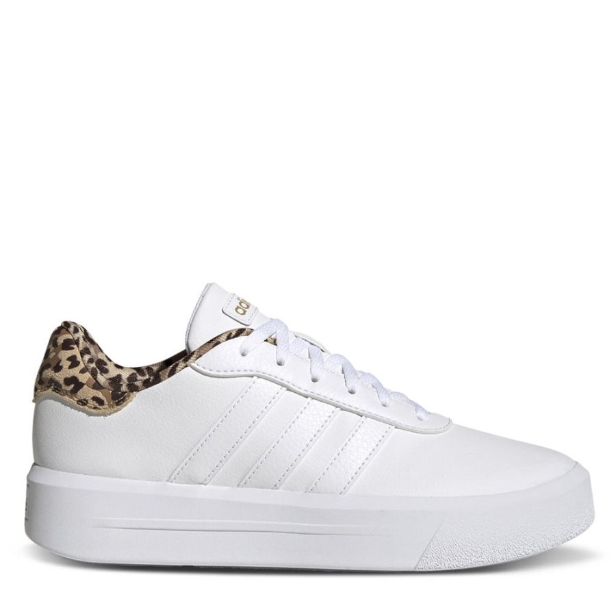 Womens Adidas | Court Platform White/Gold