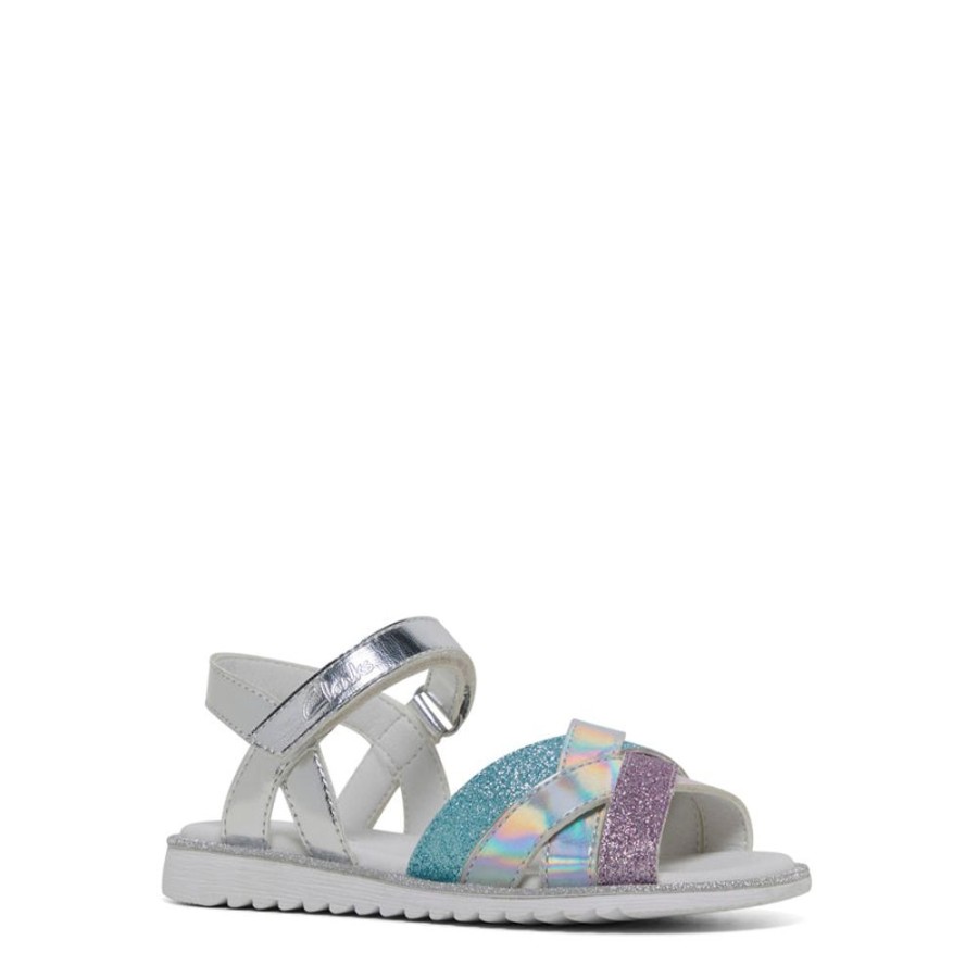 Kids Clarks Sandals | Yulia Silver Combo